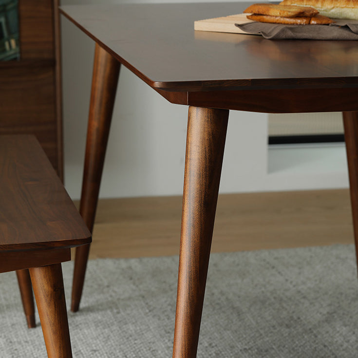 Rectangle Modern Style Dining Table Brown Tone Fixed Table with Solid Wood Clearhalo ' dining_table' 'Dining Tables & Seating' 'Dining Tables' 'furn' 'furn_dining_table' 'Furniture' 'furniture_dining_table' 'Kitchen & Dining Furniture' 'kitchen&dining_furn' 'kitchen' 'kitchen_dining_table' 3600378