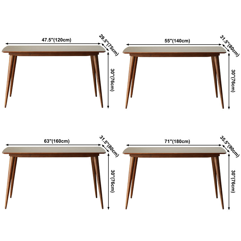 Rectangle Modern Style Dining Table Brown Tone Fixed Table with Solid Wood Clearhalo ' dining_table' 'Dining Tables & Seating' 'Dining Tables' 'furn' 'furn_dining_table' 'Furniture' 'furniture_dining_table' 'Kitchen & Dining Furniture' 'kitchen&dining_furn' 'kitchen' 'kitchen_dining_table' 3600380