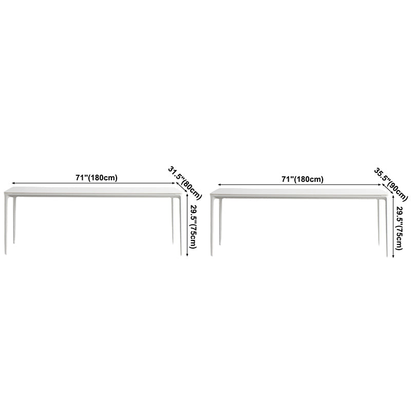 Modern White Kitchen Dining Table Sintered Stone Rectangle Dining Table with 4 Legs Base Clearhalo ' dining_table' 'Dining Tables & Seating' 'Dining Tables' 'Furniture' 'furniture_dining_table' 'Kitchen & Dining Furniture' 'kitchen&dining_furn' 'kitchen' 'kitchen_dining_table' 3600392