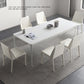 Modern White Kitchen Dining Table Sintered Stone Rectangle Dining Table with 4 Legs Base Clearhalo ' dining_table' 'Dining Tables & Seating' 'Dining Tables' 'Furniture' 'furniture_dining_table' 'Kitchen & Dining Furniture' 'kitchen&dining_furn' 'kitchen' 'kitchen_dining_table' 3600393