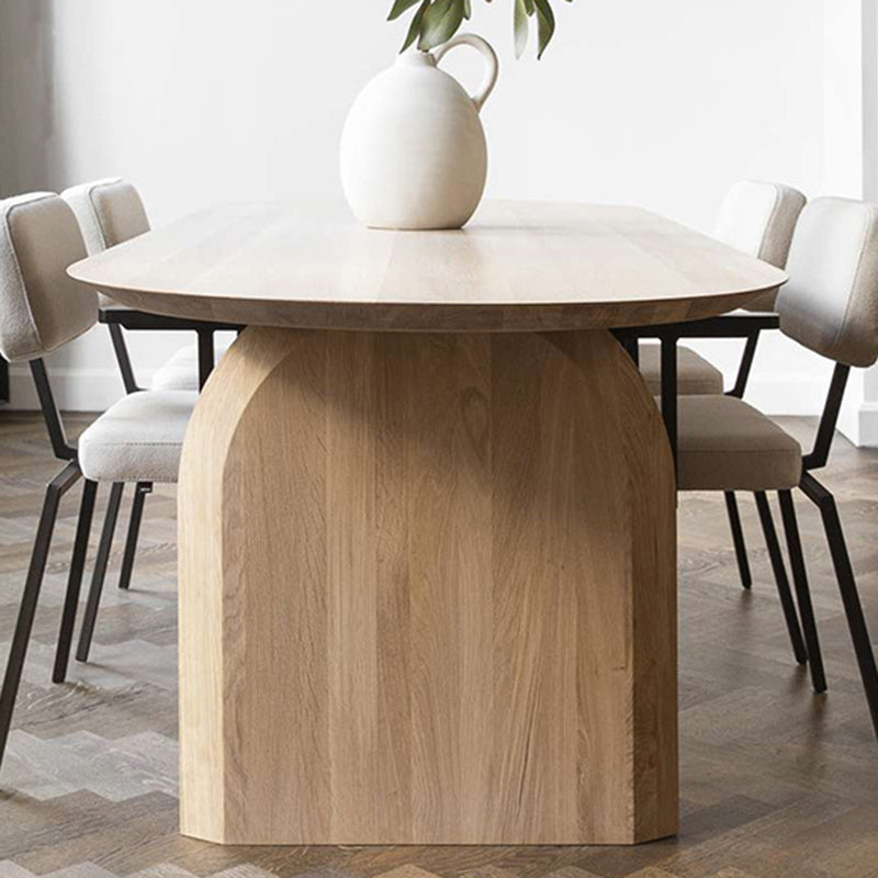 Oval Pine Solid Wood Table Modern Dining Table with Wooden Double Pedestal for Restaurant Clearhalo ' dining_table' 'Dining Tables & Seating' 'Dining Tables' 'furn' 'furn_dining_table' 'Furniture' 'furniture_dining_table' 'Kitchen & Dining Furniture' 'kitchen&dining_furn' 'kitchen' 'kitchen_dining_table' 3600397