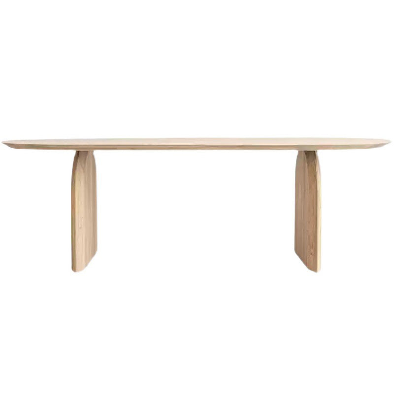 Oval Pine Solid Wood Table Modern Dining Table with Wooden Double Pedestal for Restaurant Without Chairs Clearhalo ' dining_table' 'Dining Tables & Seating' 'Dining Tables' 'furn' 'furn_dining_table' 'Furniture' 'furniture_dining_table' 'Kitchen & Dining Furniture' 'kitchen&dining_furn' 'kitchen' 'kitchen_dining_table' 3600398