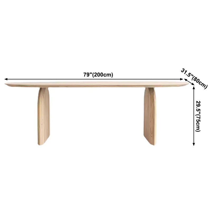 Oval Pine Solid Wood Table Modern Dining Table with Wooden Double Pedestal for Restaurant Clearhalo ' dining_table' 'Dining Tables & Seating' 'Dining Tables' 'furn' 'furn_dining_table' 'Furniture' 'furniture_dining_table' 'Kitchen & Dining Furniture' 'kitchen&dining_furn' 'kitchen' 'kitchen_dining_table' 3600401