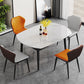 Modern Style Sintered Stone Dining Table Rectangle Table with Black Legs for Home Clearhalo ' dining_table' 'Dining Tables & Seating' 'Dining Tables' 'furn' 'furn_dining_table' 'Furniture' 'furniture_dining_table' 'Kitchen & Dining Furniture' 'kitchen&dining_furn' 'kitchen' 'kitchen_dining_table' 3600417