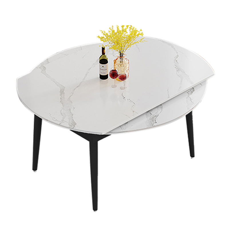 Modern Style Sintered Stone Dining Table Rectangle Table with Black Legs for Home Without Chairs Clearhalo ' dining_table' 'Dining Tables & Seating' 'Dining Tables' 'furn' 'furn_dining_table' 'Furniture' 'furniture_dining_table' 'Kitchen & Dining Furniture' 'kitchen&dining_furn' 'kitchen' 'kitchen_dining_table' 3600420