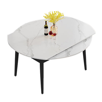 Modern Style Sintered Stone Dining Table Rectangle Table with Black Legs for Home Without Chairs Clearhalo ' dining_table' 'Dining Tables & Seating' 'Dining Tables' 'furn' 'furn_dining_table' 'Furniture' 'furniture_dining_table' 'Kitchen & Dining Furniture' 'kitchen&dining_furn' 'kitchen' 'kitchen_dining_table' 3600420
