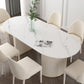 Oval Sintered Stone White Tone Dining Table Simplicity Double Pedestal Table for Dining Room Clearhalo ' dining_table' 'Dining Tables & Seating' 'Dining Tables' 'Furniture' 'furniture_dining_table' 'Kitchen & Dining Furniture' 'kitchen&dining_furn' 'kitchen' 'kitchen_dining_table' 3600427