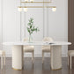 Oval Sintered Stone White Tone Dining Table Simplicity Double Pedestal Table for Dining Room Clearhalo ' dining_table' 'Dining Tables & Seating' 'Dining Tables' 'Furniture' 'furniture_dining_table' 'Kitchen & Dining Furniture' 'kitchen&dining_furn' 'kitchen' 'kitchen_dining_table' 3600430
