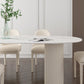 Oval Sintered Stone White Tone Dining Table Simplicity Double Pedestal Table for Dining Room Clearhalo ' dining_table' 'Dining Tables & Seating' 'Dining Tables' 'Furniture' 'furniture_dining_table' 'Kitchen & Dining Furniture' 'kitchen&dining_furn' 'kitchen' 'kitchen_dining_table' 3600431
