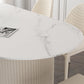 Oval Sintered Stone White Tone Dining Table Simplicity Double Pedestal Table for Dining Room Clearhalo ' dining_table' 'Dining Tables & Seating' 'Dining Tables' 'Furniture' 'furniture_dining_table' 'Kitchen & Dining Furniture' 'kitchen&dining_furn' 'kitchen' 'kitchen_dining_table' 3600434