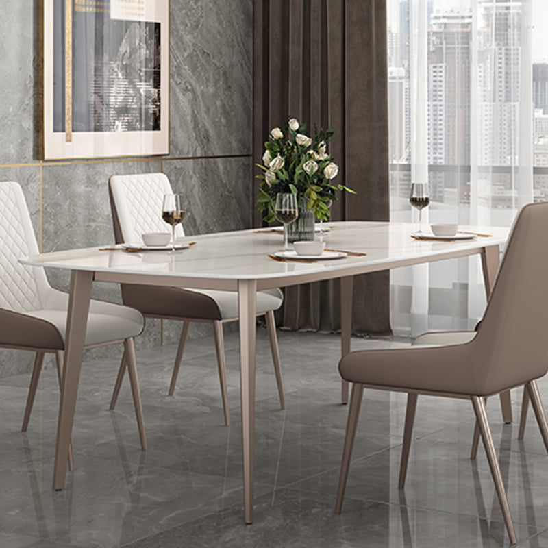 Metal Contemporary Rectangular Dining Table Sintered Stone Table with 4 Legs Clearhalo ' dining_table' 'Dining Tables & Seating' 'Dining Tables' 'furn' 'furn_dining_table' 'Furniture' 'furniture_dining_table' 'Kitchen & Dining Furniture' 'kitchen&dining_furn' 'kitchen' 'kitchen_dining_table' 3600441