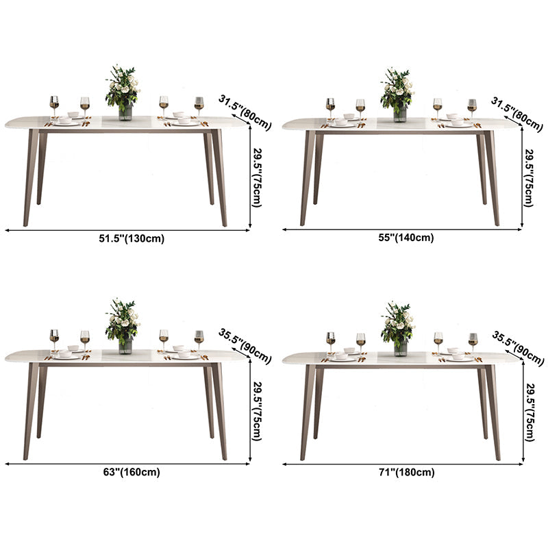 Metal Contemporary Rectangular Dining Table Sintered Stone Table with 4 Legs Clearhalo ' dining_table' 'Dining Tables & Seating' 'Dining Tables' 'furn' 'furn_dining_table' 'Furniture' 'furniture_dining_table' 'Kitchen & Dining Furniture' 'kitchen&dining_furn' 'kitchen' 'kitchen_dining_table' 3600448
