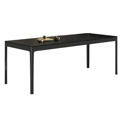 Modern Style Sintered Stone Dining Room Dinner Kitchen Table Black Rectangle Table Clearhalo ' dining_table' 'Dining Tables & Seating' 'Dining Tables' 'Furniture' 'furniture_dining_table' 'Kitchen & Dining Furniture' 'kitchen&dining_furn' 'kitchen' 'kitchen_dining_table' 3600467