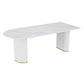 Free Form Modern Dining Table White Tone Fixed Table with Sintered Stone White Without Chairs Clearhalo ' dining_table' 'Dining Tables & Seating' 'Dining Tables' 'furn' 'furn_dining_table' 'Furniture' 'furniture_dining_table' 'Kitchen & Dining Furniture' 'kitchen&dining_furn' 'kitchen' 'kitchen_dining_table' 3600474