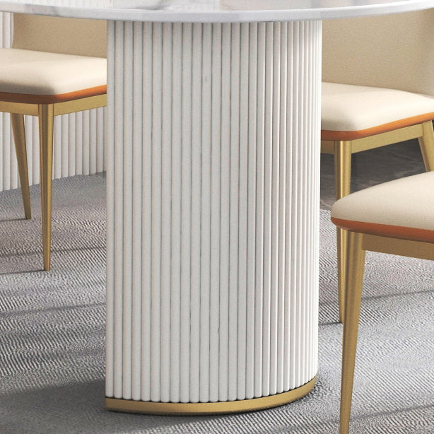 Free Form Modern Dining Table White Tone Fixed Table with Sintered Stone Clearhalo ' dining_table' 'Dining Tables & Seating' 'Dining Tables' 'furn' 'furn_dining_table' 'Furniture' 'furniture_dining_table' 'Kitchen & Dining Furniture' 'kitchen&dining_furn' 'kitchen' 'kitchen_dining_table' 3600481