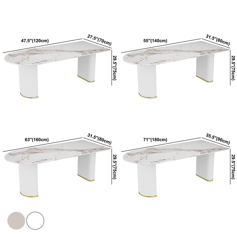 Free Form Modern Dining Table White Tone Fixed Table with Sintered Stone Clearhalo ' dining_table' 'Dining Tables & Seating' 'Dining Tables' 'furn' 'furn_dining_table' 'Furniture' 'furniture_dining_table' 'Kitchen & Dining Furniture' 'kitchen&dining_furn' 'kitchen' 'kitchen_dining_table' 3600482