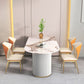 Free Form Modern Dining Table White Tone Fixed Table with Sintered Stone Clearhalo ' dining_table' 'Dining Tables & Seating' 'Dining Tables' 'furn' 'furn_dining_table' 'Furniture' 'furniture_dining_table' 'Kitchen & Dining Furniture' 'kitchen&dining_furn' 'kitchen' 'kitchen_dining_table' 3600483