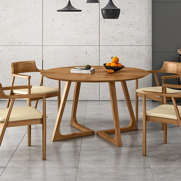 Contemporary Round Dining Table Pine Solid Wood Table with Double Pedestal for Home Kitchen Dinner Clearhalo ' dining_table' 'Dining Tables & Seating' 'Dining Tables' 'furn' 'furn_dining_table' 'Furniture' 'furniture_dining_table' 'Kitchen & Dining Furniture' 'kitchen&dining_furn' 'kitchen' 'kitchen_dining_table' 3600485