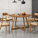 Contemporary Round Dining Table Pine Solid Wood Table with Double Pedestal for Home Kitchen Dinner Clearhalo ' dining_table' 'Dining Tables & Seating' 'Dining Tables' 'furn' 'furn_dining_table' 'Furniture' 'furniture_dining_table' 'Kitchen & Dining Furniture' 'kitchen&dining_furn' 'kitchen' 'kitchen_dining_table' 3600485