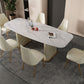 Metal Modern Rectangle Dining Table Sintered Stone Table for Kitchen and Dining Room Clearhalo ' dining_table' 'Dining Tables & Seating' 'Dining Tables' 'furn' 'furn_dining_table' 'Furniture' 'furniture_dining_table' 'Kitchen & Dining Furniture' 'kitchen&dining_furn' 'kitchen' 'kitchen_dining_table' 3600500