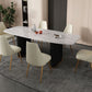 Metal Modern Rectangle Dining Table Sintered Stone Table for Kitchen and Dining Room Clearhalo ' dining_table' 'Dining Tables & Seating' 'Dining Tables' 'furn' 'furn_dining_table' 'Furniture' 'furniture_dining_table' 'Kitchen & Dining Furniture' 'kitchen&dining_furn' 'kitchen' 'kitchen_dining_table' 3600503