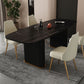 Metal Modern Rectangle Dining Table Sintered Stone Table for Kitchen and Dining Room Clearhalo ' dining_table' 'Dining Tables & Seating' 'Dining Tables' 'furn' 'furn_dining_table' 'Furniture' 'furniture_dining_table' 'Kitchen & Dining Furniture' 'kitchen&dining_furn' 'kitchen' 'kitchen_dining_table' 3600505