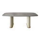 Metal Modern Rectangle Dining Table Sintered Stone Table for Kitchen and Dining Room Gray White Clearhalo ' dining_table' 'Dining Tables & Seating' 'Dining Tables' 'furn' 'furn_dining_table' 'Furniture' 'furniture_dining_table' 'Kitchen & Dining Furniture' 'kitchen&dining_furn' 'kitchen' 'kitchen_dining_table' 3600506