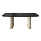 Metal Modern Rectangle Dining Table Sintered Stone Table for Kitchen and Dining Room Black White Clearhalo ' dining_table' 'Dining Tables & Seating' 'Dining Tables' 'furn' 'furn_dining_table' 'Furniture' 'furniture_dining_table' 'Kitchen & Dining Furniture' 'kitchen&dining_furn' 'kitchen' 'kitchen_dining_table' 3600509