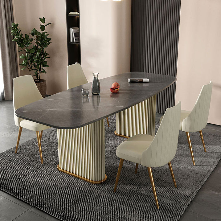 Metal Modern Rectangle Dining Table Sintered Stone Table for Kitchen and Dining Room Clearhalo ' dining_table' 'Dining Tables & Seating' 'Dining Tables' 'furn' 'furn_dining_table' 'Furniture' 'furniture_dining_table' 'Kitchen & Dining Furniture' 'kitchen&dining_furn' 'kitchen' 'kitchen_dining_table' 3600511