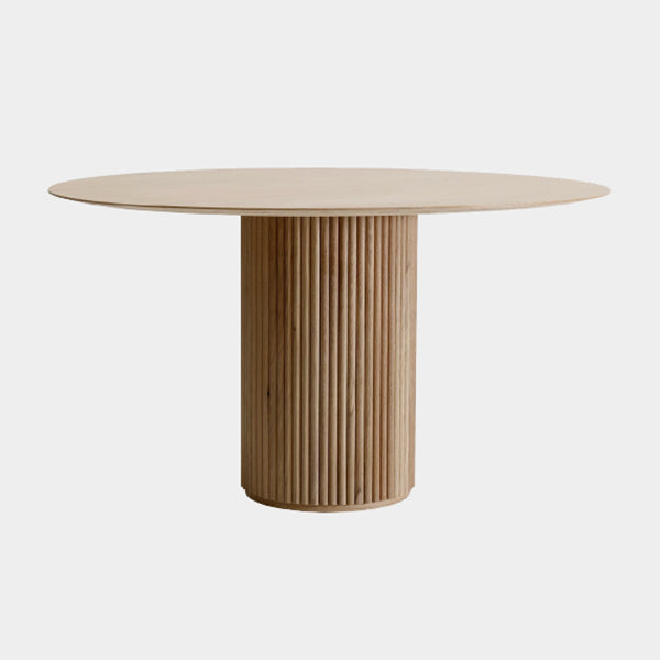 Round Shape Wood Color Dining Table Solid Wood Table Contemporary with Pedestal Clearhalo ' dining_table' 'Dining Tables & Seating' 'Dining Tables' 'furn' 'furn_dining_table' 'Furniture' 'furniture_dining_table' 'Kitchen & Dining Furniture' 'kitchen&dining_furn' 'kitchen' 'kitchen_dining_table' 3600517