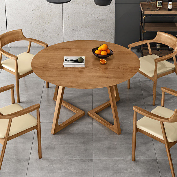 Contemporary Round Dining Table Pine Solid Wood Table with Double Pedestal Clearhalo ' dining_table' 'Dining Tables & Seating' 'Dining Tables' 'furn' 'furn_dining_table' 'Furniture' 'furniture_dining_table' 'Kitchen & Dining Furniture' 'kitchen&dining_furn' 'kitchen' 'kitchen_dining_table' 3600532