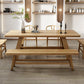 Rectangle Trestle Dining Site Table Solid Woodl Dining Room Collection for Indoor Clearhalo ' dining_table' 'Dining Tables & Seating' 'Dining Tables' 'furn' 'furn_dining_table' 'Furniture' 'furniture_dining_table' 'Kitchen & Dining Furniture' 'kitchen&dining_furn' 'kitchen' 'kitchen_dining_table' 3600536