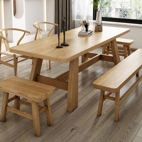Rectangle Trestle Dining Site Table Solid Woodl Dining Room Collection for Indoor Clearhalo ' dining_table' 'Dining Tables & Seating' 'Dining Tables' 'furn' 'furn_dining_table' 'Furniture' 'furniture_dining_table' 'Kitchen & Dining Furniture' 'kitchen&dining_furn' 'kitchen' 'kitchen_dining_table' 3600537