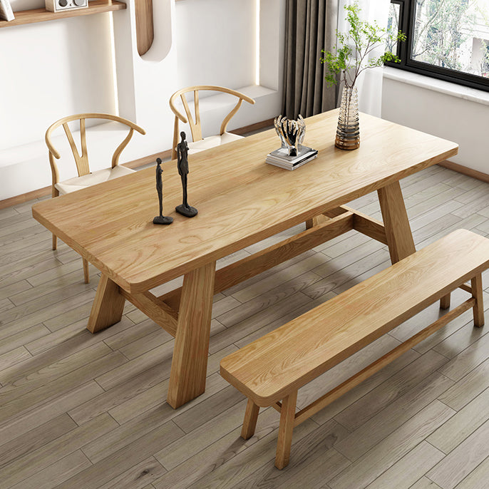 Rectangle Trestle Dining Site Table Solid Woodl Dining Room Collection for Indoor Clearhalo ' dining_table' 'Dining Tables & Seating' 'Dining Tables' 'furn' 'furn_dining_table' 'Furniture' 'furniture_dining_table' 'Kitchen & Dining Furniture' 'kitchen&dining_furn' 'kitchen' 'kitchen_dining_table' 3600539