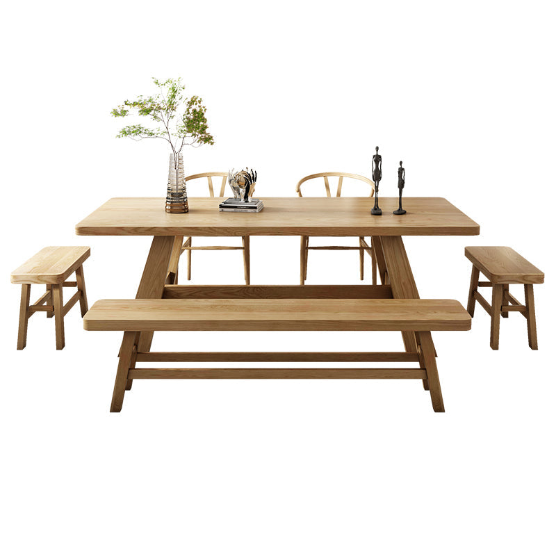 Rectangle Trestle Dining Site Table Solid Woodl Dining Room Collection for Indoor Clearhalo ' dining_table' 'Dining Tables & Seating' 'Dining Tables' 'furn' 'furn_dining_table' 'Furniture' 'furniture_dining_table' 'Kitchen & Dining Furniture' 'kitchen&dining_furn' 'kitchen' 'kitchen_dining_table' 3600543