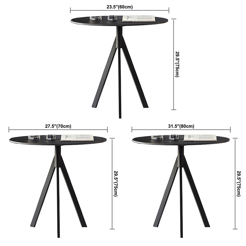 Modern Style Sintered Stone Dining Table Black Round Table with 3 Legs Clearhalo ' dining_table' 'Dining Tables & Seating' 'Dining Tables' 'furn' 'furn_dining_table' 'Furniture' 'furniture_dining_table' 'Kitchen & Dining Furniture' 'kitchen&dining_furn' 'kitchen' 'kitchen_dining_table' 3600553