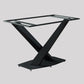 Metal Modern Rectangle Dining Table Sintered Stone Dining Table with Pedestal Base Clearhalo ' dining_table' 'Dining Tables & Seating' 'Dining Tables' 'furn' 'furn_dining_table' 'Furniture' 'furniture_dining_table' 'Kitchen & Dining Furniture' 'kitchen&dining_furn' 'kitchen' 'kitchen_dining_table' 3600573