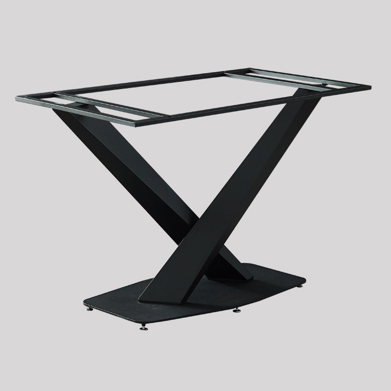Metal Modern Rectangle Dining Table Sintered Stone Dining Table with Pedestal Base Clearhalo ' dining_table' 'Dining Tables & Seating' 'Dining Tables' 'furn' 'furn_dining_table' 'Furniture' 'furniture_dining_table' 'Kitchen & Dining Furniture' 'kitchen&dining_furn' 'kitchen' 'kitchen_dining_table' 3600573