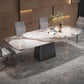 Contemporary Rectangle Dining Table Sintered Stone Dining Table with Pedestal Base Clearhalo ' dining_table' 'Dining Tables & Seating' 'Dining Tables' 'furn' 'furn_dining_table' 'Furniture' 'furniture_dining_table' 'Kitchen & Dining Furniture' 'kitchen&dining_furn' 'kitchen' 'kitchen_dining_table' 3600577