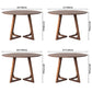 Round Double Pedestal Modern Dining Table Wood Color Fixed Table with Solid Wood Clearhalo ' dining_table' 'Dining Tables & Seating' 'Dining Tables' 'furn' 'furn_dining_table' 'Furniture' 'furniture_dining_table' 'Kitchen & Dining Furniture' 'kitchen&dining_furn' 'kitchen' 'kitchen_dining_table' 3600594