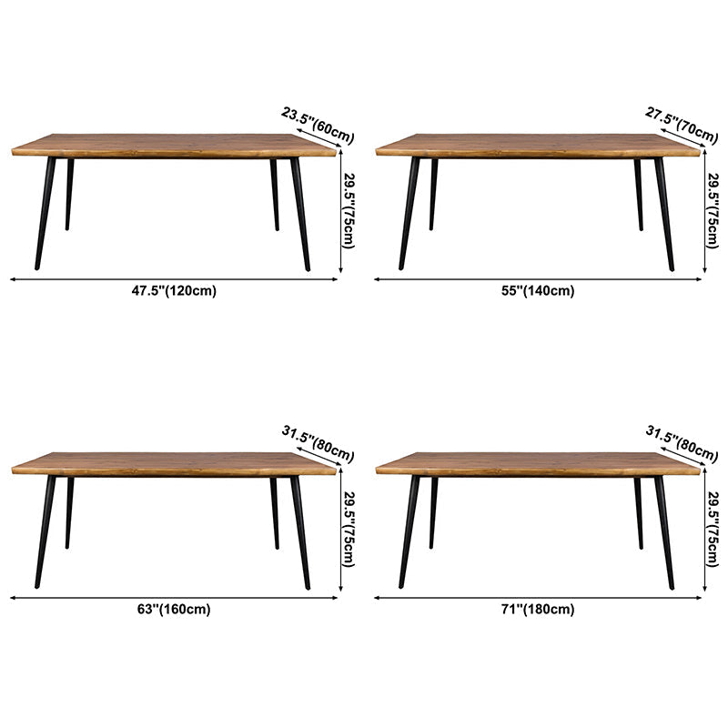 Modern Solid Wood Kitchen Dining Table Standard Rectangle Dining Table with 4 Legs Base Clearhalo ' dining_table' 'Dining Tables & Seating' 'Dining Tables' 'furn' 'furn_dining_table' 'Furniture' 'furniture_dining_table' 'Kitchen & Dining Furniture' 'kitchen&dining_furn' 'kitchen' 'kitchen_dining_table' 3600603