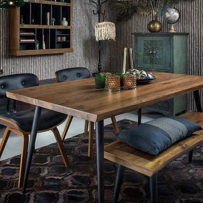 Modern Solid Wood Kitchen Dining Table Standard Rectangle Dining Table with 4 Legs Base Clearhalo ' dining_table' 'Dining Tables & Seating' 'Dining Tables' 'furn' 'furn_dining_table' 'Furniture' 'furniture_dining_table' 'Kitchen & Dining Furniture' 'kitchen&dining_furn' 'kitchen' 'kitchen_dining_table' 3600605