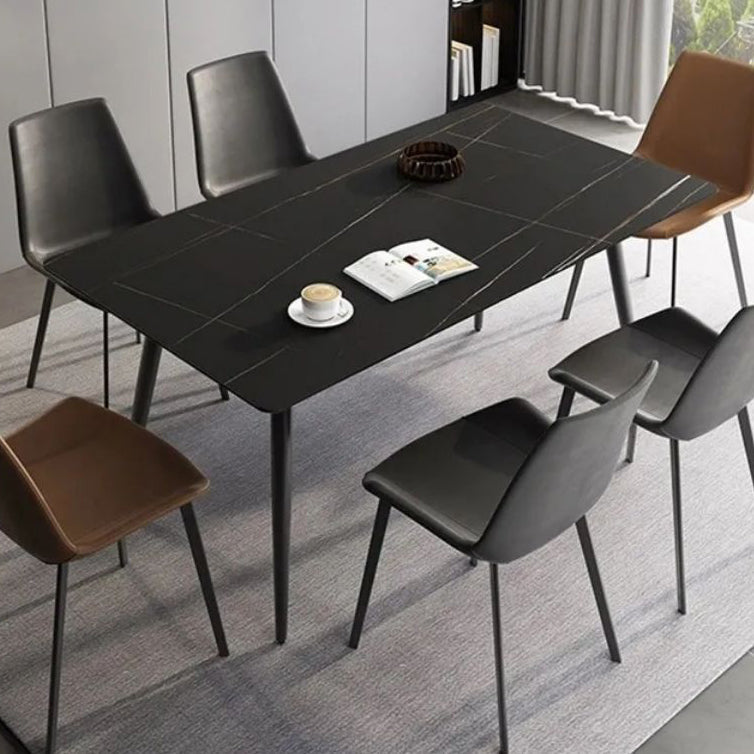 Contemporary Rectangle Dining Table Sintered Stone Table with 4 Legs for Home Kitchen Dinner Clearhalo ' dining_table' 'Dining Tables & Seating' 'Dining Tables' 'furn' 'furn_dining_table' 'Furniture' 'furniture_dining_table' 'Kitchen & Dining Furniture' 'kitchen&dining_furn' 'kitchen' 'kitchen_dining_table' 3600619