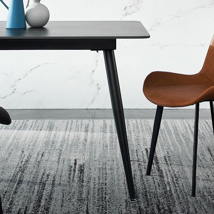 Contemporary Rectangle Dining Table Sintered Stone Table with 4 Legs for Home Kitchen Dinner Clearhalo ' dining_table' 'Dining Tables & Seating' 'Dining Tables' 'furn' 'furn_dining_table' 'Furniture' 'furniture_dining_table' 'Kitchen & Dining Furniture' 'kitchen&dining_furn' 'kitchen' 'kitchen_dining_table' 3600625