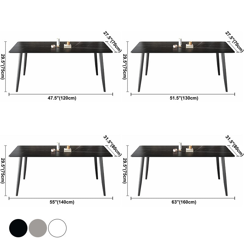 Contemporary Rectangle Dining Table Sintered Stone Table with 4 Legs for Home Kitchen Dinner Clearhalo ' dining_table' 'Dining Tables & Seating' 'Dining Tables' 'furn' 'furn_dining_table' 'Furniture' 'furniture_dining_table' 'Kitchen & Dining Furniture' 'kitchen&dining_furn' 'kitchen' 'kitchen_dining_table' 3600627