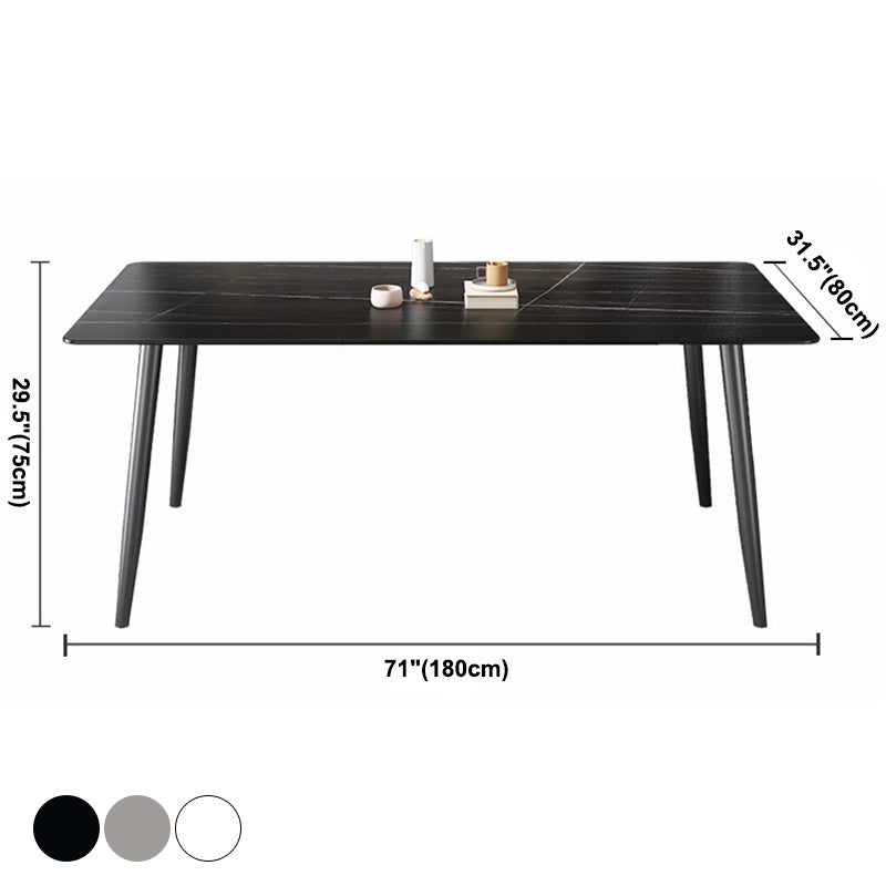 Contemporary Rectangle Dining Table Sintered Stone Table with 4 Legs for Home Kitchen Dinner Clearhalo ' dining_table' 'Dining Tables & Seating' 'Dining Tables' 'furn' 'furn_dining_table' 'Furniture' 'furniture_dining_table' 'Kitchen & Dining Furniture' 'kitchen&dining_furn' 'kitchen' 'kitchen_dining_table' 3600628