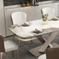 Metal Contemporary Rectangle Dining Table Sintered Stone Dining Table with Pedestal Base Clearhalo ' dining_table' 'Dining Tables & Seating' 'Dining Tables' 'furn' 'furn_dining_table' 'Furniture' 'furniture_dining_table' 'Kitchen & Dining Furniture' 'kitchen&dining_furn' 'kitchen' 'kitchen_dining_table' 3600639
