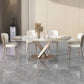 Metal Contemporary Rectangle Dining Table Sintered Stone Dining Table with Pedestal Base Clearhalo ' dining_table' 'Dining Tables & Seating' 'Dining Tables' 'furn' 'furn_dining_table' 'Furniture' 'furniture_dining_table' 'Kitchen & Dining Furniture' 'kitchen&dining_furn' 'kitchen' 'kitchen_dining_table' 3600642