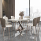 Metal Contemporary Rectangle Dining Table Sintered Stone Dining Table with Pedestal Base Clearhalo ' dining_table' 'Dining Tables & Seating' 'Dining Tables' 'furn' 'furn_dining_table' 'Furniture' 'furniture_dining_table' 'Kitchen & Dining Furniture' 'kitchen&dining_furn' 'kitchen' 'kitchen_dining_table' 3600645