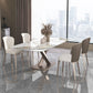 Metal Contemporary Rectangle Dining Table Sintered Stone Dining Table with Pedestal Base Clearhalo ' dining_table' 'Dining Tables & Seating' 'Dining Tables' 'furn' 'furn_dining_table' 'Furniture' 'furniture_dining_table' 'Kitchen & Dining Furniture' 'kitchen&dining_furn' 'kitchen' 'kitchen_dining_table' 3600646
